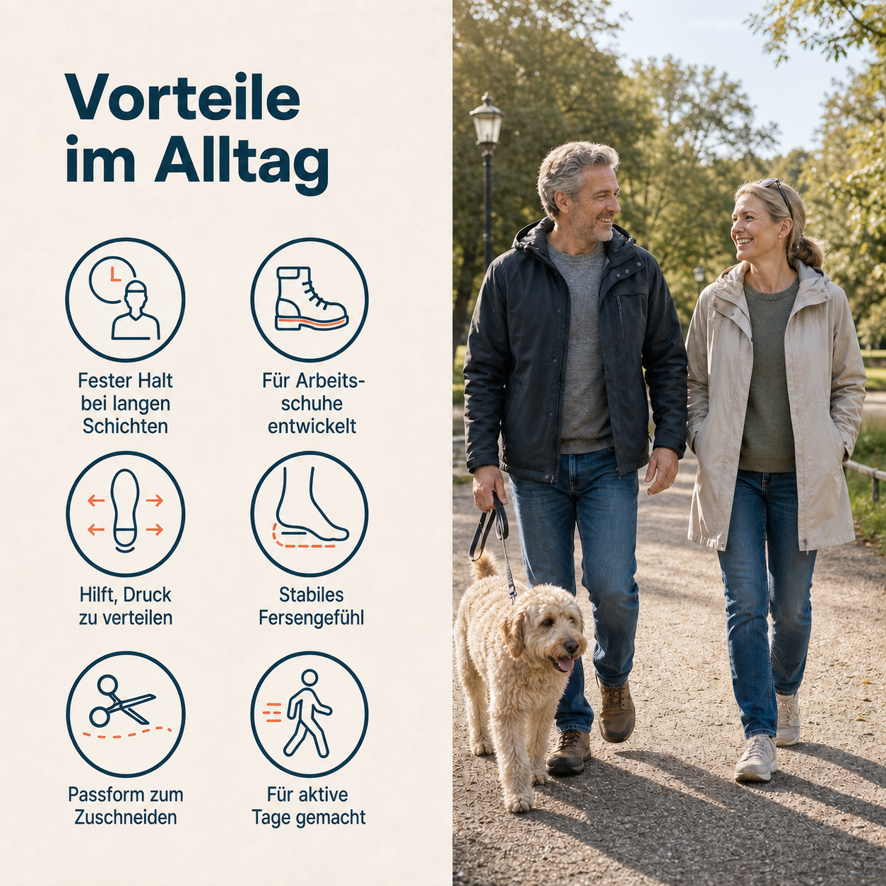 Vorteile der Ortavio ArcCore Einlegesohlen im Alltag