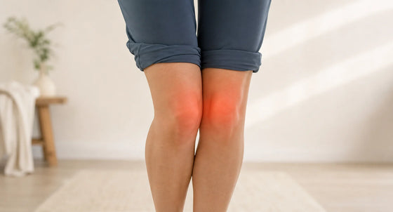 Realistic front view of knees tracking inward under load